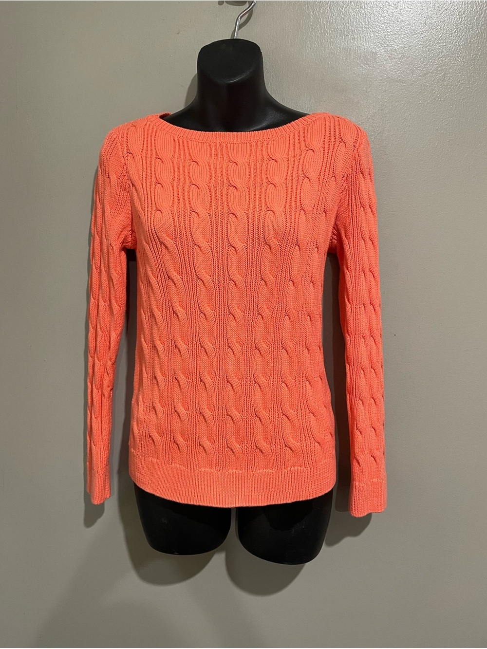 Ralph Lauren Orange Cable Knit Sweater